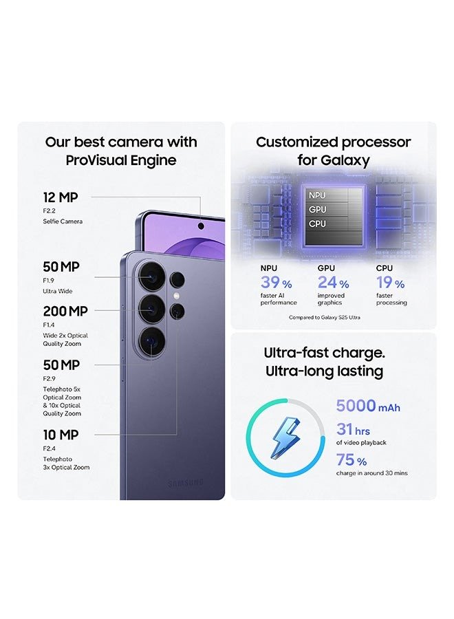 Samsung Galaxy S26 Ultra 5G Dual SIM 1TB | 16GB RAM | Cobalt Violet | Middle East Version - Image 3